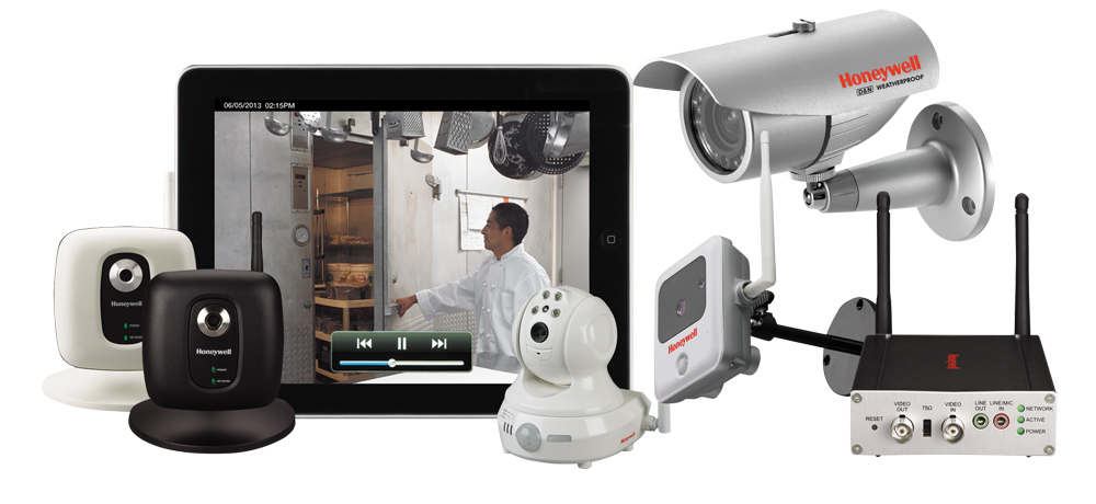 A video surveillance home security system that can detect motion and temperature.